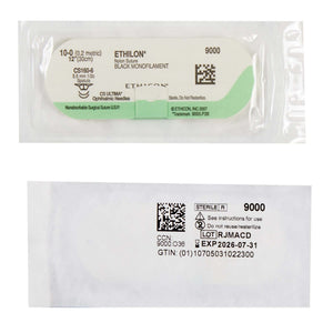 Ethilon™ Polyamide CS160-6 1/2 Circle Opthalmic Spatula Needle Size 10-0 Monofilament | SurgiMac Dental Supply