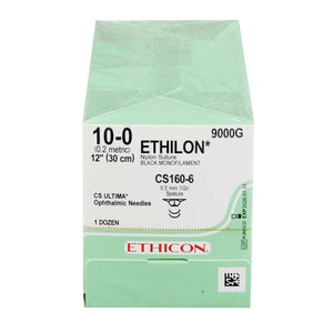 Ethilon™ Polyamide CS160-6 1/2 Circle Opthalmic Spatula Needle Size 10-0 Monofilament | SurgiMac Dental Supply