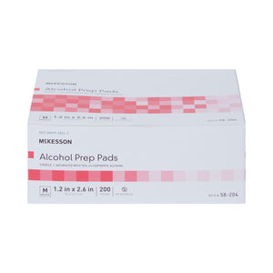 Alcohol Prep Pad McKesson 70% Strength Isopropyl Alcohol Individual Packet Medium Sterile