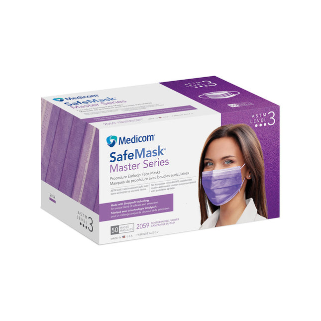 Medicom | SafeMask Astm Level 3 Master Series, Southern Bellflower (Radiant Orchid), 50/bx, 10 bx/cs | 2059