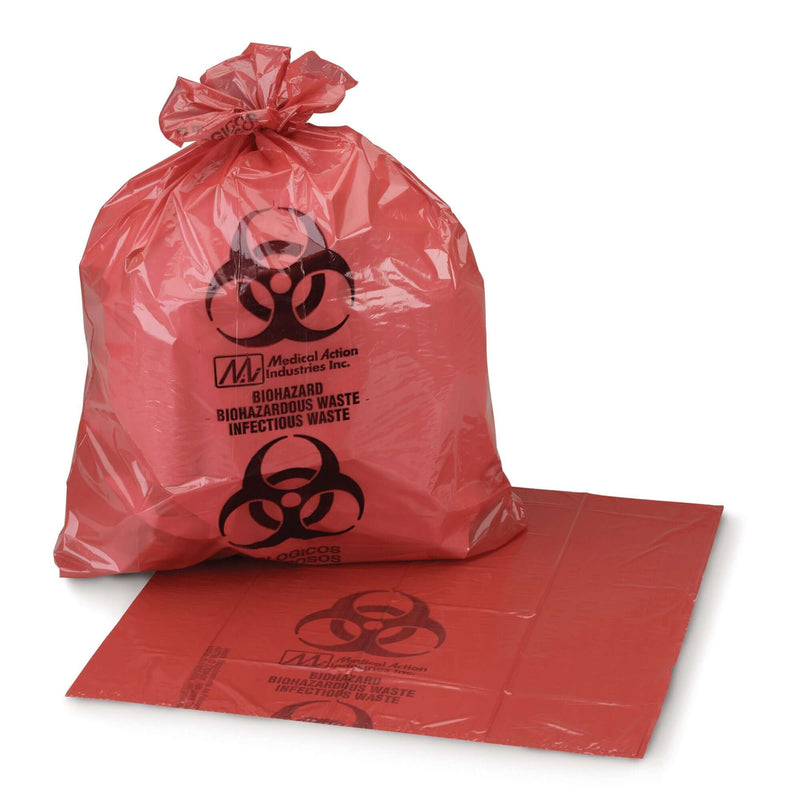 Infectious Waste Bag McKesson 7 to 10 gal. Red Bag Polymer Film 24 X 24 Inch | SurgiMac Dental Supply