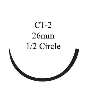 Coated Vicryl™ Polyglactin 910 CT-2 1/2 Circle Taper Point Needle Size 2-0 Braided | SurgiMac Dental Supply