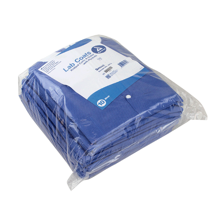 Dynarex Lab Coat w/ Pockets, Blue, 10/pk | SurgiMac Dental Supply