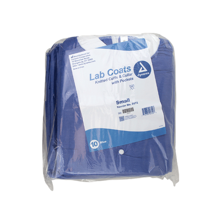 Lab Coat w/ Pockets, Small, Blue, 3/10/cs