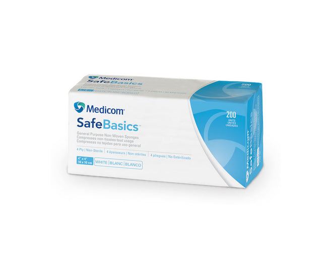 Medicom | Sponge, 4" x 4", 4-Ply, Non-Woven, Non-Sterile, 200/Slv, 10Slv/Cs | 2100-CH