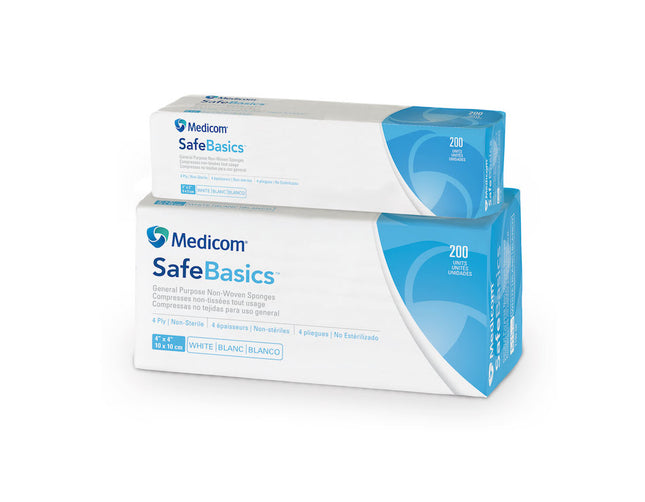 Medicom | Sponge, 4" x 4", 4-Ply, Non-Woven, Non-Sterile, 200/Slv, 10Slv/Cs | 2100-CH