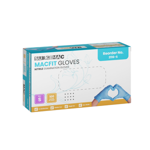SurgiMac Nitrile Exam Gloves, Chemo Tested, Blue, MacFit