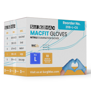 SurgiMac Nitrile Exam Gloves, Chemo Tested, Blue, MacFit