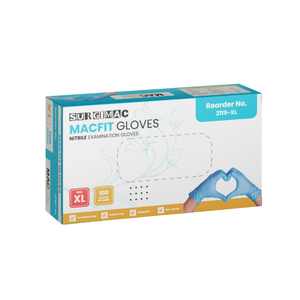 SurgiMac Nitrile Exam Gloves, Chemo Tested, Blue, MacFit