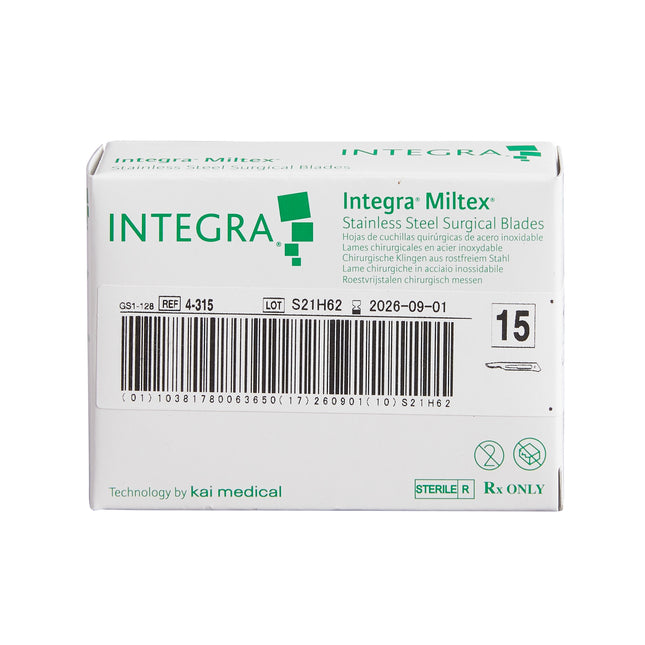 Integra Lifesciences | Miltex Surgical Blade Stainless Steel No. 15 Sterile | 4-315