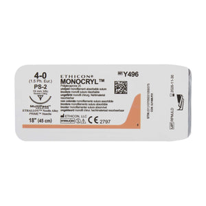 Monocryl™ Poliglecaprone PS-2 3/8 Circle Precision Reverse Cutting Needle Size 4-0 Monofilament | SurgiMac Dental Supply