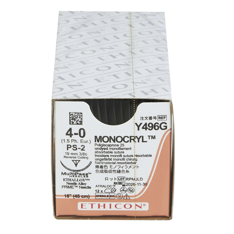 Monocryl™ Poliglecaprone PS-2 3/8 Circle Precision Reverse Cutting Needle Size 4-0 Monofilament | SurgiMac Dental Supply