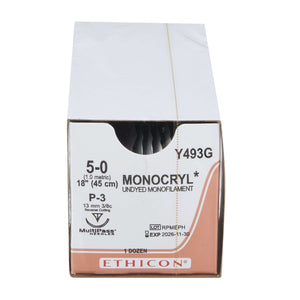 Monocryl™ Poliglecaprone P-3 3/8 Circle Precision Reverse Cutting Needle Size 5-0 Monofilament | SurgiMac Dental Supply