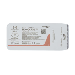onocryl™ Poliglecaprone PS-2 3/8 Circle Precision Reverse Cutting Needle Size 3-0 Monofilament | SurgiMac Dental Supply