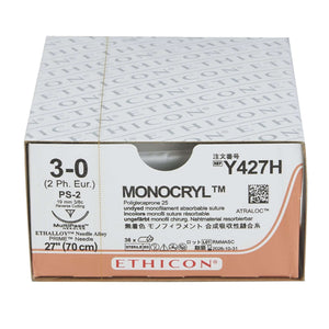 onocryl™ Poliglecaprone PS-2 3/8 Circle Precision Reverse Cutting Needle Size 3-0 Monofilament | SurgiMac Dental Supply