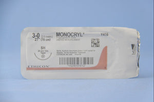Monocryl™ Poliglecaprone SH 1/2 Circle Taper Point Needle Size 3-0 Monofilament | SurgiMac Dental Supply