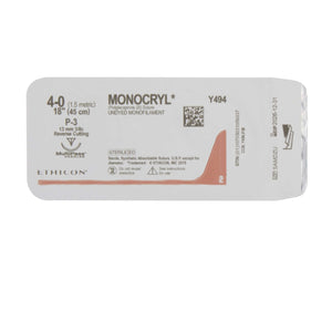 Monocryl™ Poliglecaprone P-3 3/8 Circle Precision Reverse Cutting Needle Size 4-0 Monofilament | SurgiMac Dental Supply