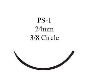 Monocryl™ Poliglecaprone PS-1 3/8 Circle Reverse Cutting Needle Size 3-0 Monofilament | SurgiMac Dental Supply