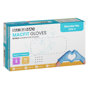 SurgiMac Nitrile Powder Free Exam Gloves, Chemo Tested, Blue, MacFit, 200/Box