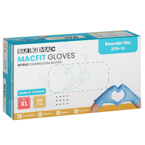 SurgiMac Nitrile Powder Free Exam Gloves, Chemo Tested, Blue, MacFit, 200/Box