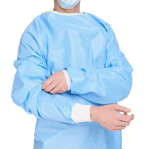 Non-Reinforced Surgical Gown with Towel ULTRA Blue Sterile AAMI Level 3 Disposable 95101