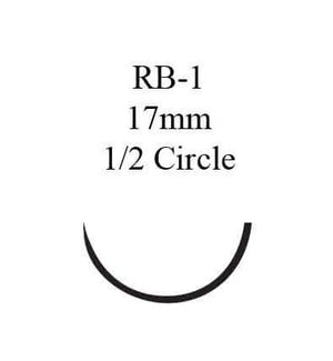 GUT CHROMIC Chromic Gut RB-1 1/2 Circle Taper Point Needle Size 4-0 | SurgiMac Dental Supply