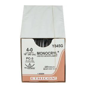 Monocryl™ Poliglecaprone PC-3 3/8 Circle Precision Conventional Cutting Needle Size 4-0 Monofilament | SurgiMac Dental Supply