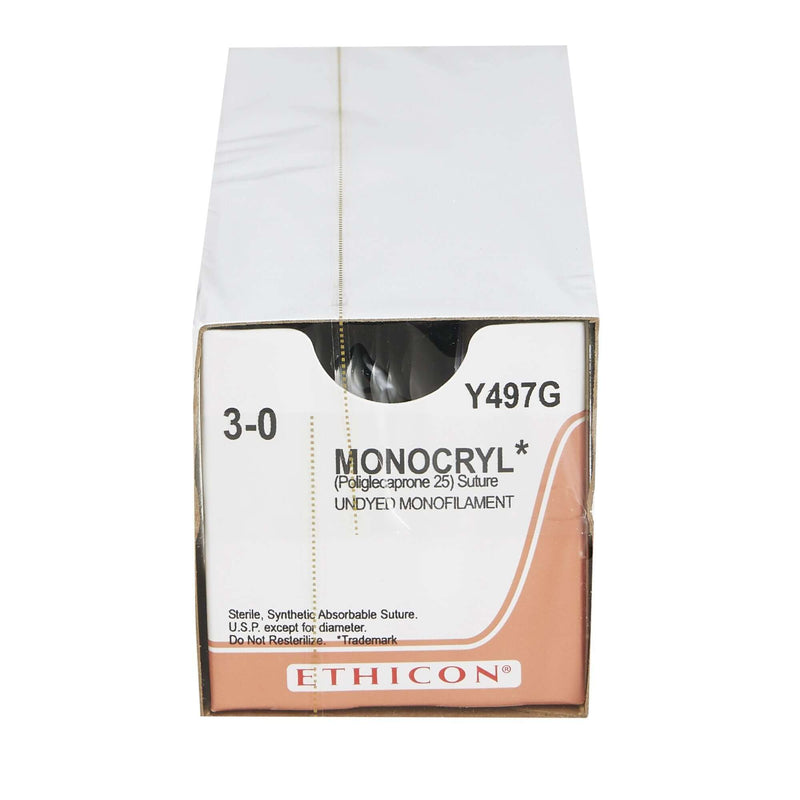 Monocryl™ Poliglecaprone PS-2 3/8 Circle Precision Reverse Cutting Needle Size 3-0 Monofilament | SurgiMac Dental Supply