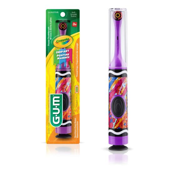 GUM Barbie Power Toothbrush, 2 Bright Fun Handle Colors, Soft Bristles 2273BAR