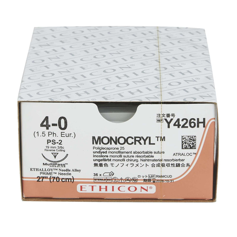 Monocryl™ Poliglecaprone PS-2 3/8 Circle Precision Reverse Cutting Needle Size 4-0 Monofilament | SurgiMac Dental Supply