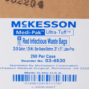 Infectious Waste Bag McKesson 20 to 25 gal. Red Bag 28 X 31 Inch | SurgiMac Dental Supply