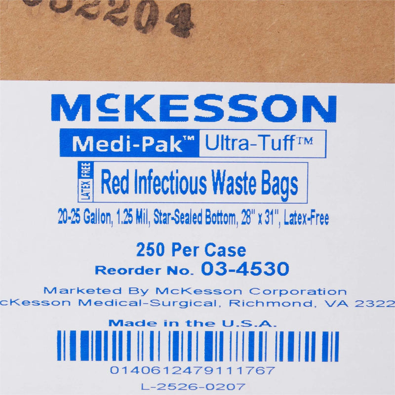 Infectious Waste Bag McKesson 20 to 25 gal. Red Bag 28 X 31 Inch | SurgiMac Dental Supply