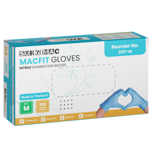 SurgiMac Nitrile Exam Gloves, Chemo Tested, Blue, MacFit, 300/Box