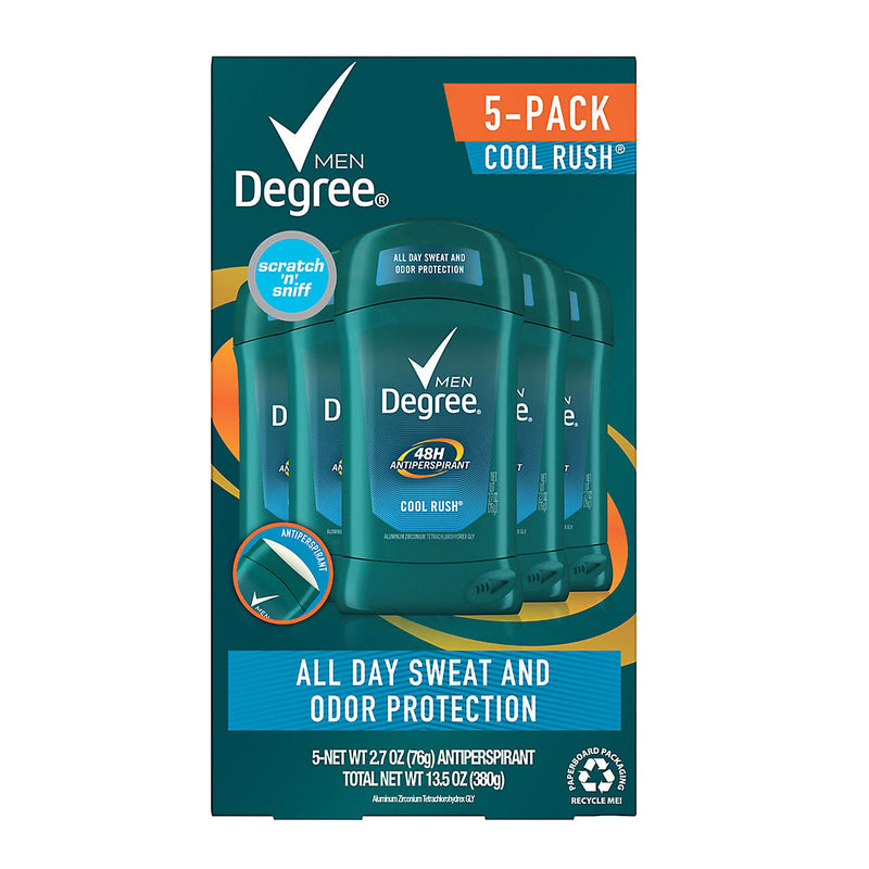 Degree Men's Cool Rush 48 Hour Deodorant, 5 pk. 233889