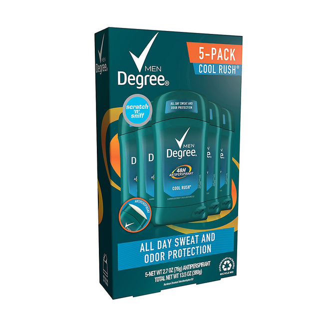 Degree Men's Cool Rush 48 Hour Deodorant, 5 pk. 233889