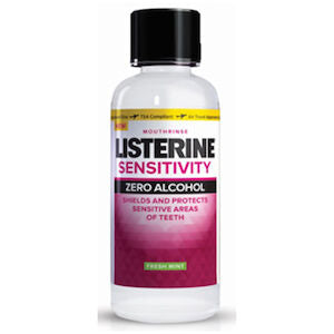 Listerine Sensitivity Mouthwash, Zero Alcohol, Fresh Mint, 95mL, 3.2oz, 24/cs