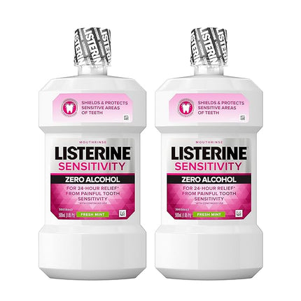 Listerine Sensitivity Mouthwash, Zero Alcohol, Fresh Mint, 500 mL, 6/cs