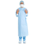 Non-Reinforced Surgical Gown with Towel ULTRA Blue Sterile AAMI Level 3 Disposable 95101