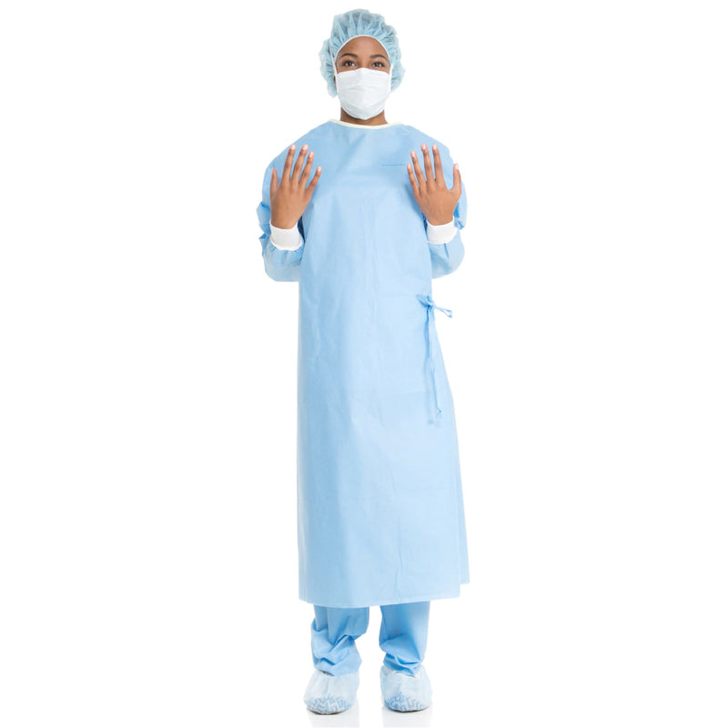 Non-Reinforced Surgical Gown with Towel ULTRA Blue Sterile AAMI Level 3 Disposable 95101