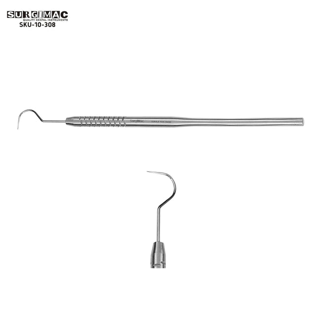 SurgiMac #23 Shepherds Hook Explorer, Single-Ended, Standard Handle, Stainless Steel, Eco Series, 1/Pk | SurgiMac Dental Supply