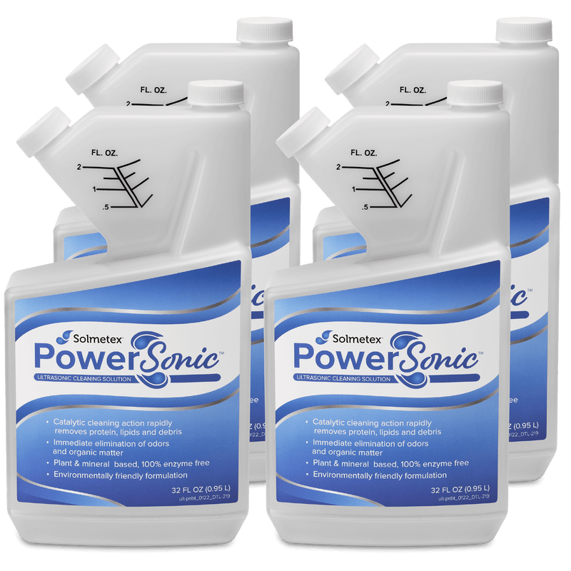 Solmetex PowerSonic Ultrasonic Cleaning Solution 32oz Bottle 4/case | SurgiMac Dental Supply