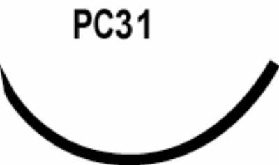 Absorbable Suture with Needle PolySyn Polyglycolic Acid PC31 3/8 Circle Precision Reverse Cutting Needle Size 3 - 0 Braided | 497B | Corza Medical | SurgiMac