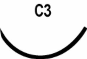 Nonabsorbable Suture with Needle LOOK Nylon C3 3/8 Circle Precision Reverse Cutting Needle Size 6 - 0 Monofilament 1282B