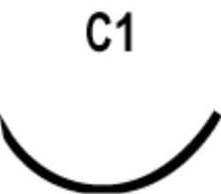 Absorbable Suture with Needle LOOK Chromic Gut C1 3/8 Circle Reverse Cutting Needle Size 6 - 0 1242B