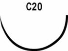 Absorbable Suture with Needle LOOK Chromic Gut C20 1/2 Circle Reverse Cutting Needle Size 4 - 0 | 547B | Corza Medical | SurgiMac