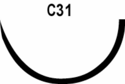 Absorbable Suture with Needle LOOK Plain Gut C31 1/2 Circle Reverse Cutting Needle Size 3 - 0 | 594B | Corza Medical | SurgiMac