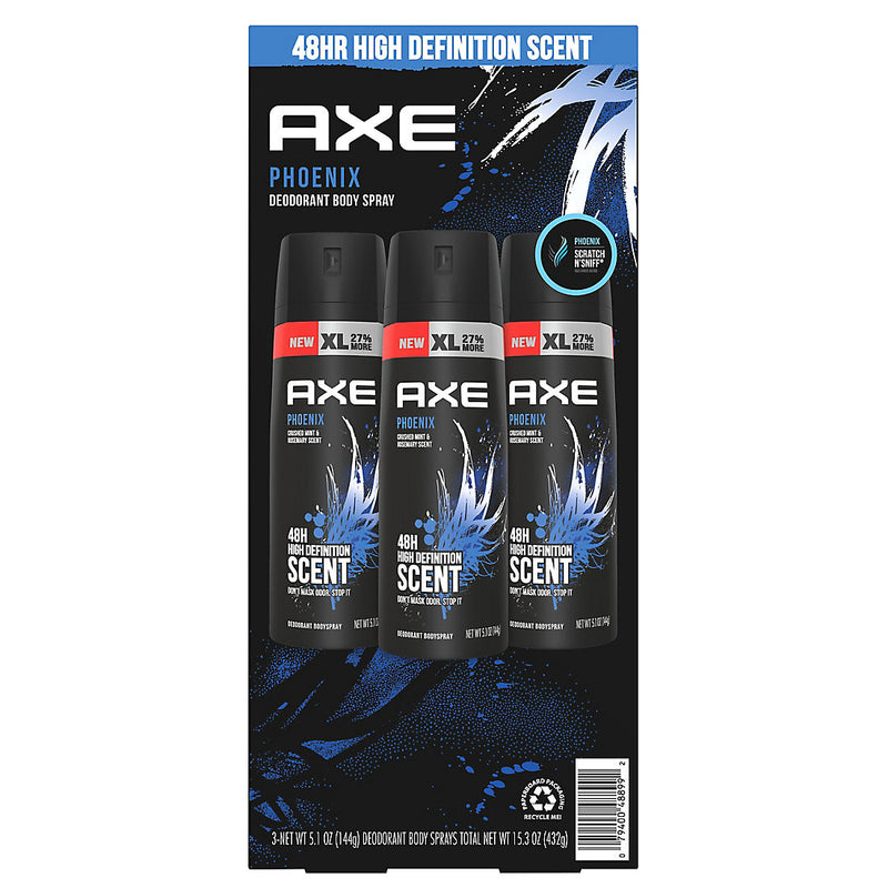 Axe Phoenix Body Spray for Men, 3 ct. 248649