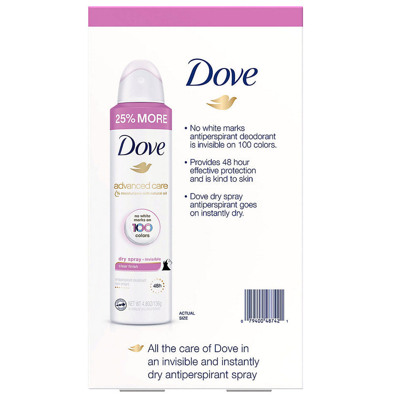 Dove Clear Finish Antiperspirant Spray, 3 ct. 248710