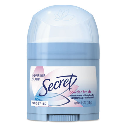 Secret Invisible Deodorant, Solid Powder Fresh, Trial Size, 0.5 oz, 24/cs