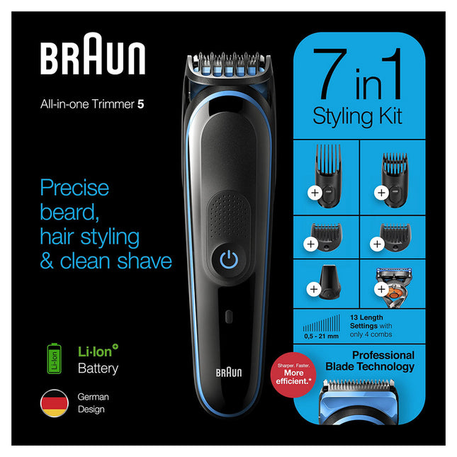 Braun | Braun 7-in-1 MGK5245 Beard Trimmer for Men, Black | 253426